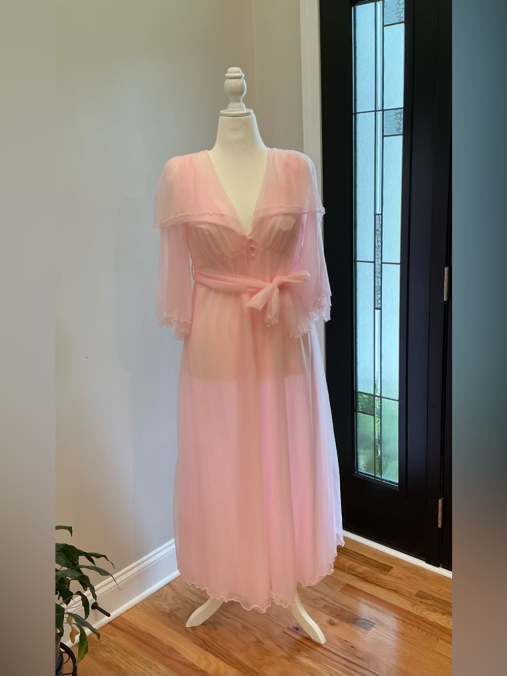 Vintage Sears Roebuck & Co. Pink Nightgown and Robe Set.
